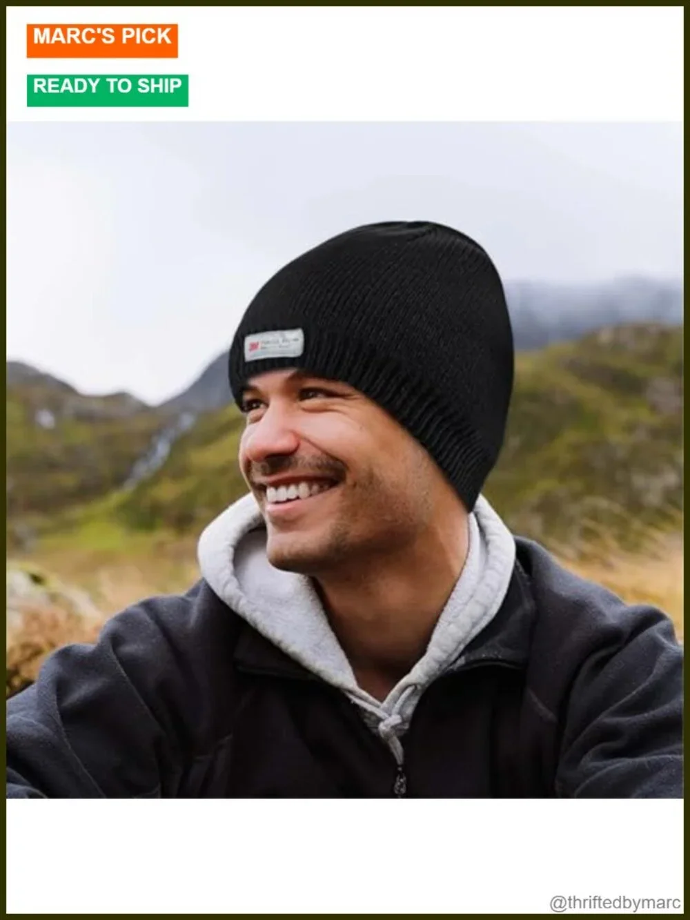 Waterproof Fleece Lined Winter Hat & Gloves Set 2 Pack Beanie for Outdoor
